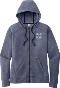 Sport-Tek Women's PosiCharge® Tri-Blend Wicking Fleece Full-Zip Hooded Jacket-True Navy Heather